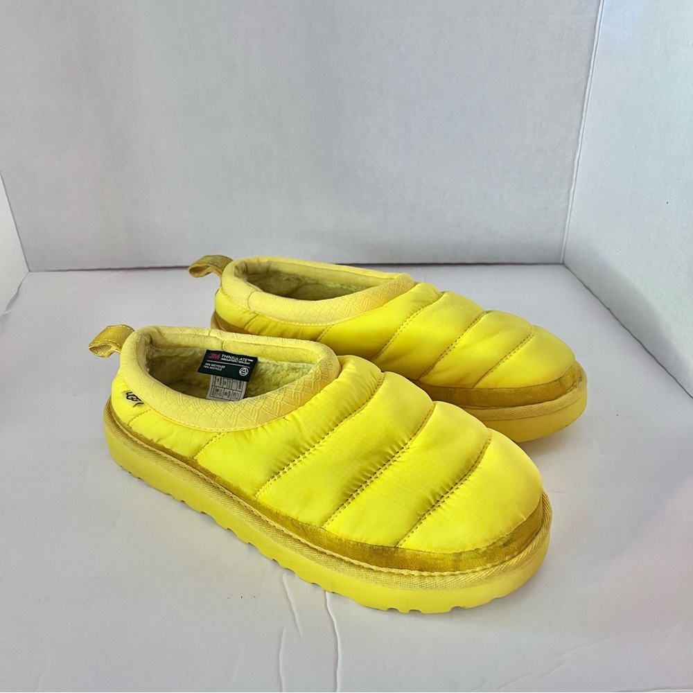 UGG Yellow Puffer Slip-On Slippers